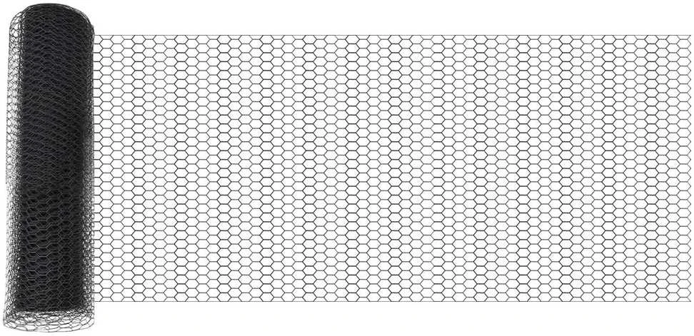 Hexagonal Fence with Post 25 x 0,6 m PVC dengtas plienas Pilka