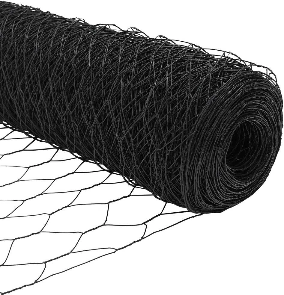 Hexagonal Fence with Post 100 x 0,5 m PVC dengtas plienas Pilka