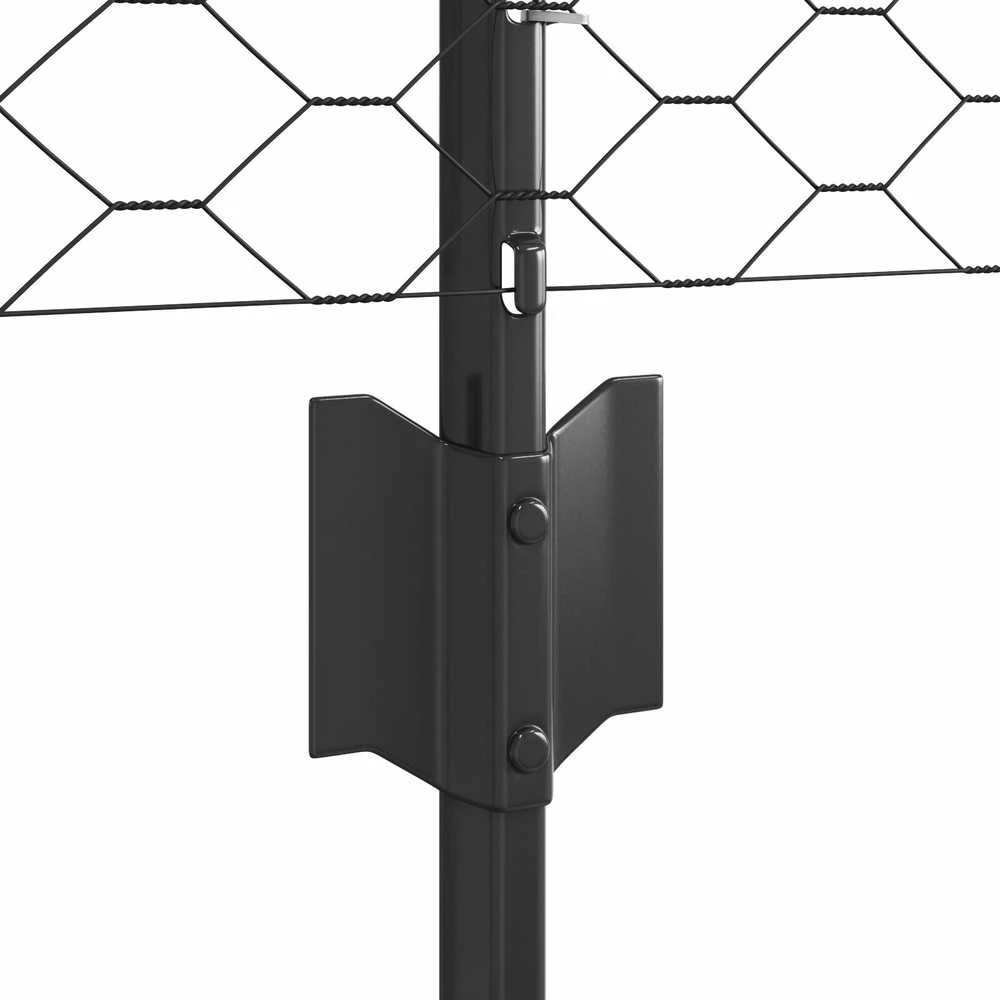 Hexagonal Fence with Post 100 x 0,5 m PVC dengtas plienas Pilka
