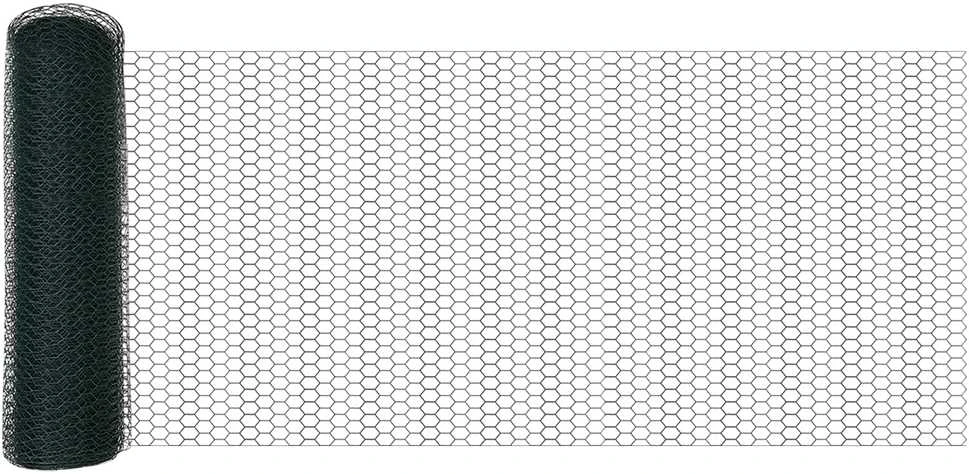 Hexagonal Fence with Post 100 x 0,6 m PVC dengtas plienas Žalia