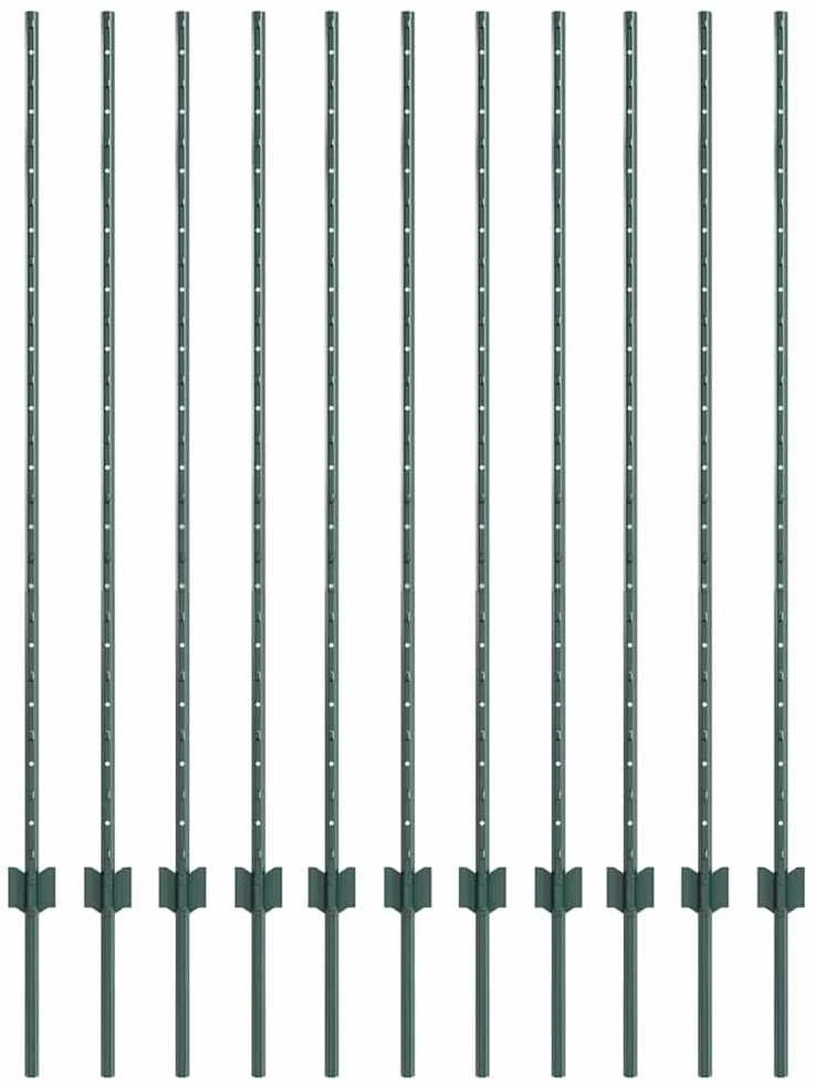 Įmontuotas tvoros stulpas 11 vnt. Žalia 180 cm