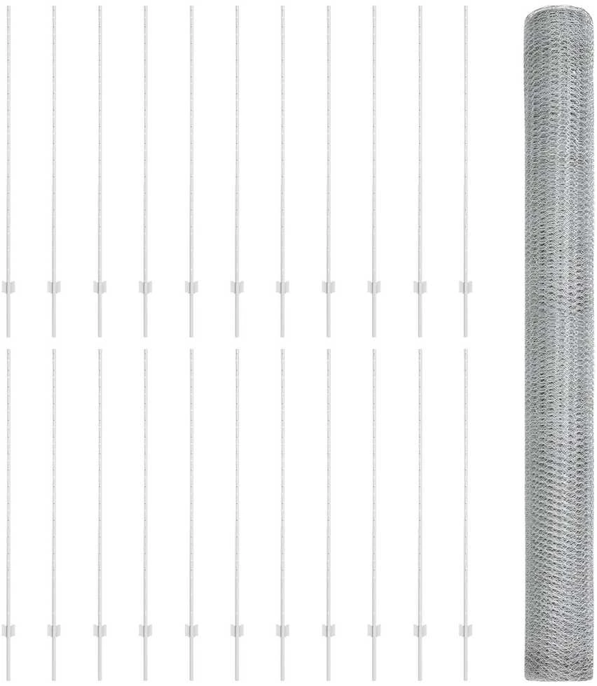 Hexagonal Fence with Post 50 x 1,5 m Galvanizuotas plienas