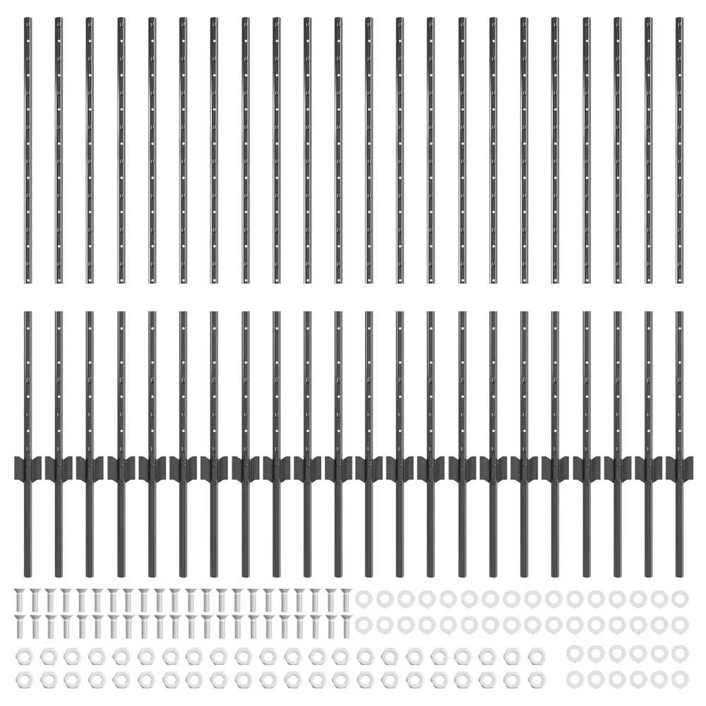 Įmontuotas tvoros stulpas 22 vnt. Pilka 140 cm