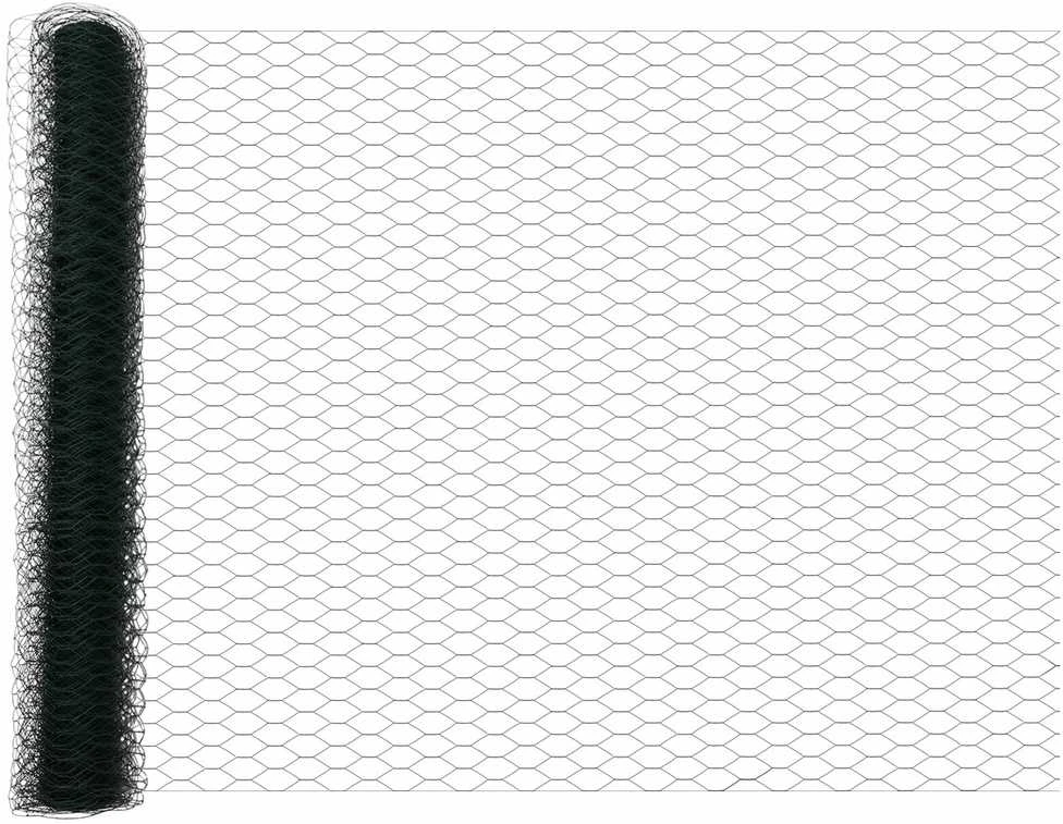 Hexagonal Fence with Post 10 x 1 m PVC dengtas plienas Žalia