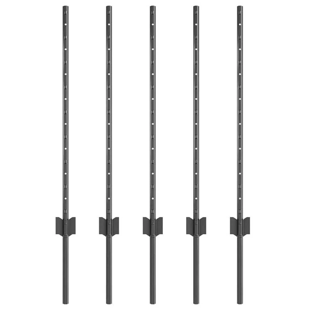 Įmontuotas tvoros stulpas 5 vnt. Pilka 120 cm