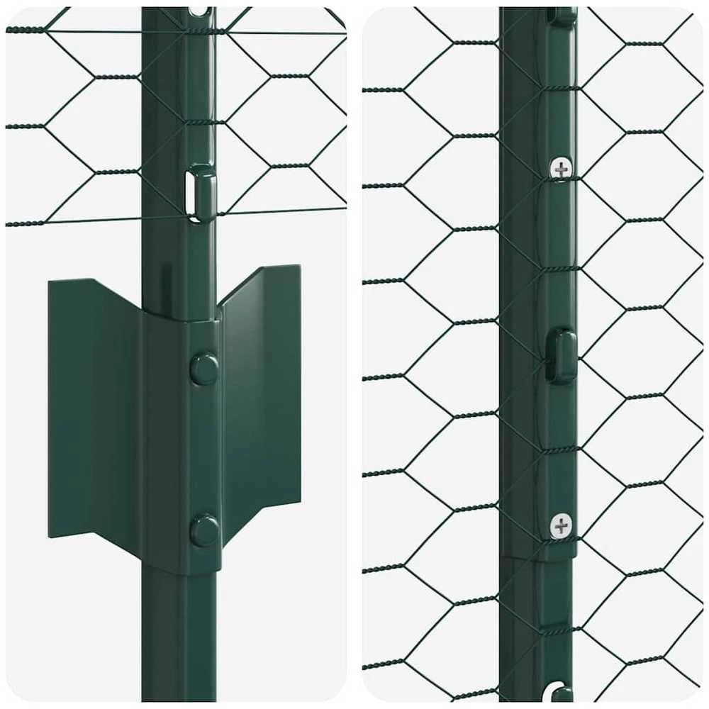 Hexagonal Fence with Post 10 x 1,6 m PVC dengtas plienas Žalia
