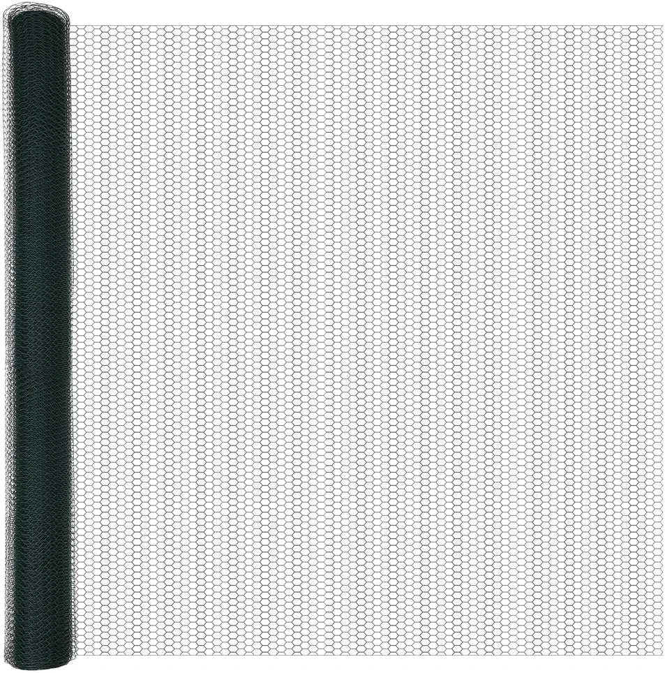 Hexagonal Fence with Post 10 x 1,6 m PVC dengtas plienas Žalia