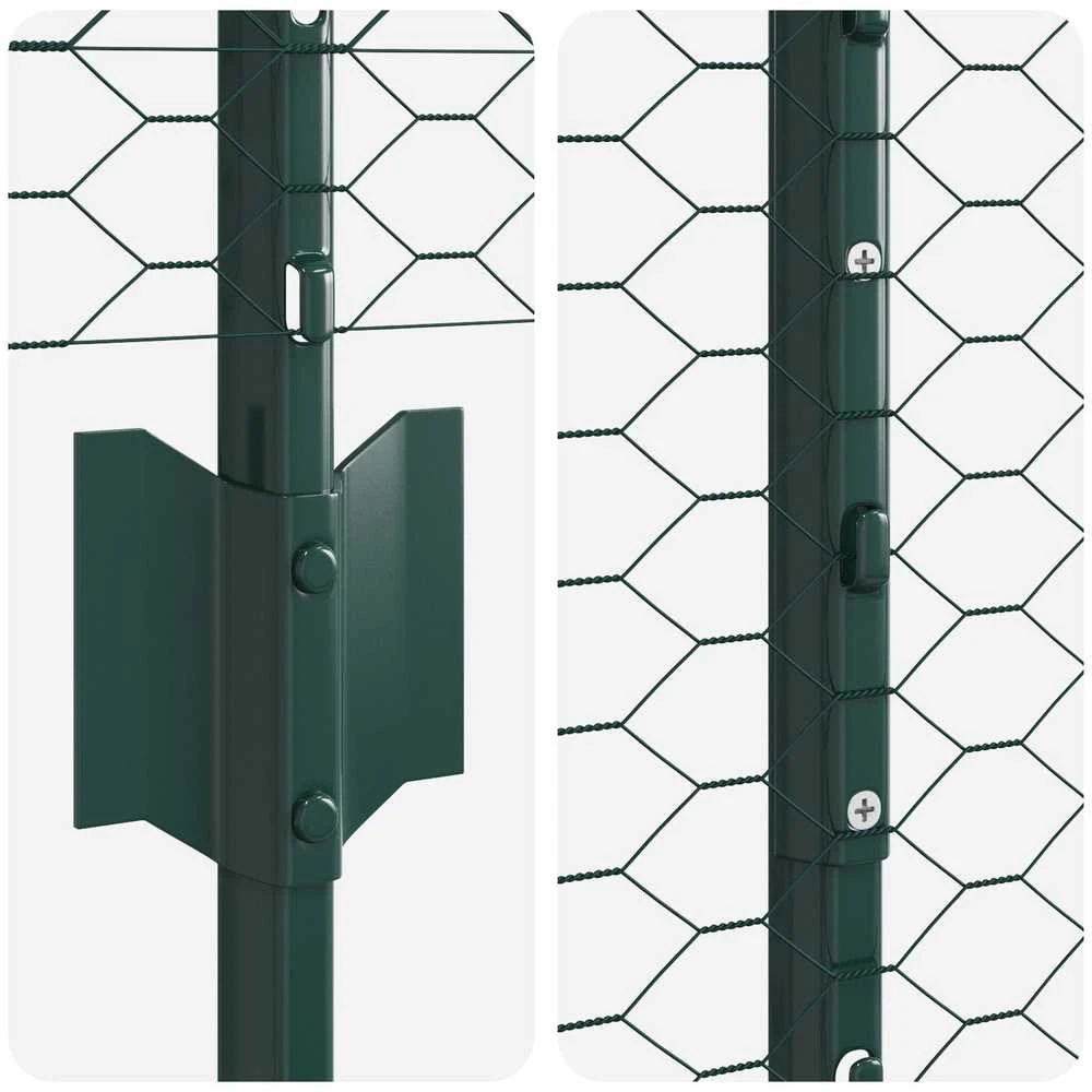 Hexagonal Fence with Post 100 x 1,6 m PVC dengtas plienas Žalia