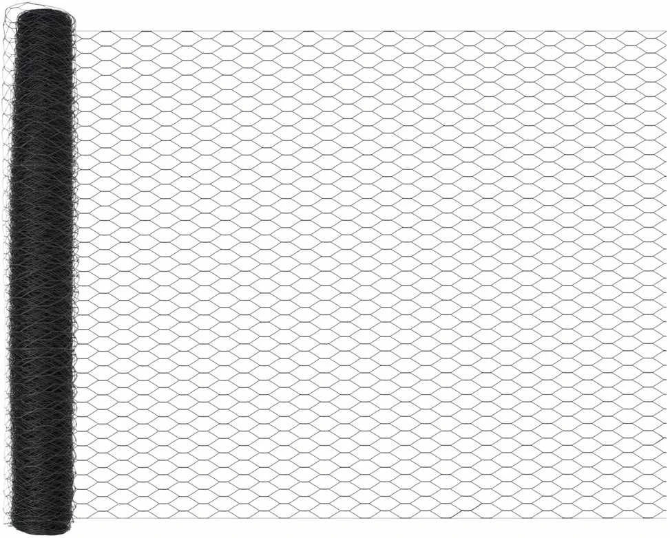 Hexagonal Fence with Post 50 x 1,4 m PVC dengtas plienas Pilka