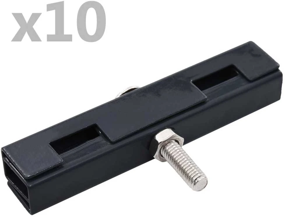 U formos sodo kilimėlio jungtys, 10 rinkinių, antracito spalvos