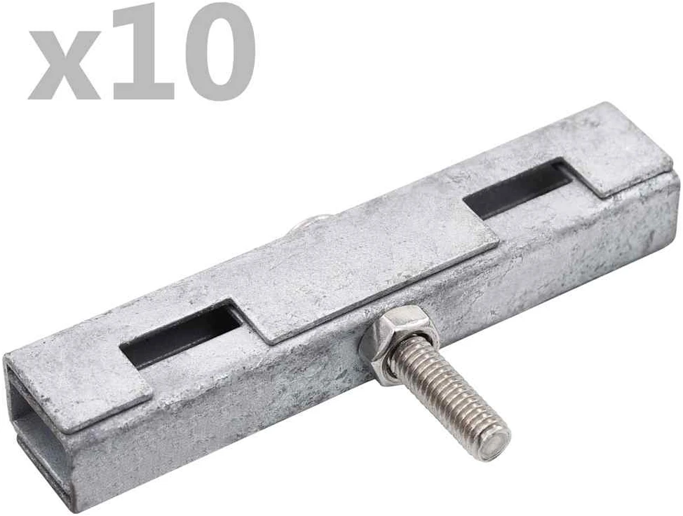 U formos sodo kilimėlio jungtys, 10 rinkinių, sidabro spalvos