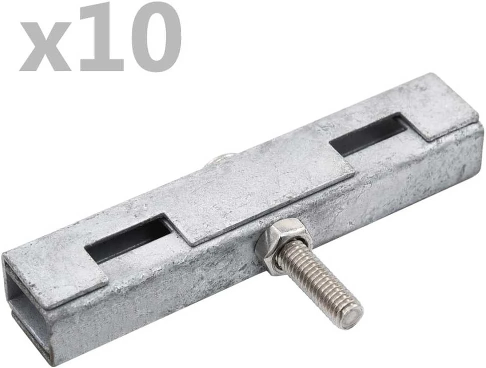 U formos sodo kilimėlio jungtys, 10 rinkinių, sidabro spalvos