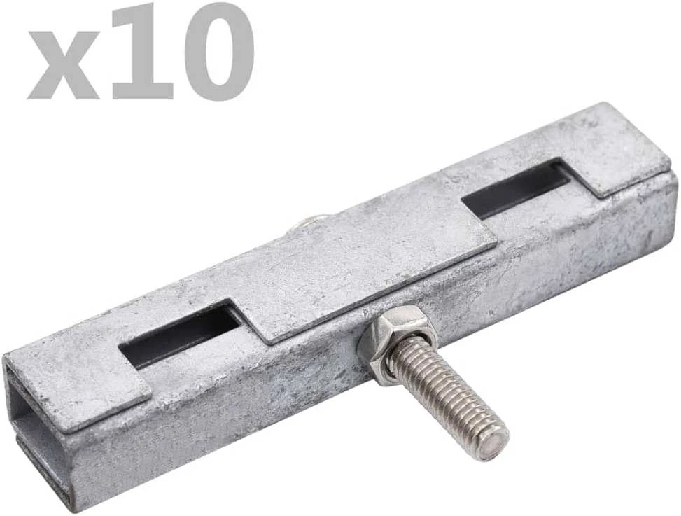 U formos sodo kilimėlio jungtys, 10 rinkinių, sidabro spalvos