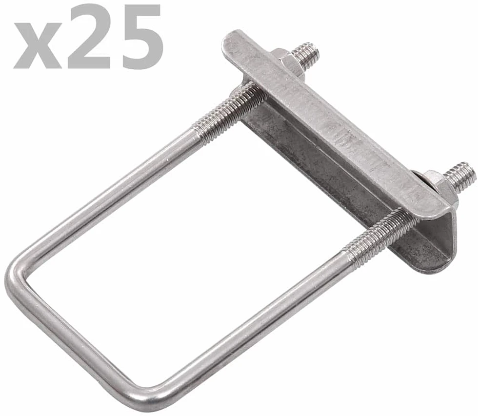 U formos tvoros stulpų jungtys, 60x40mm, 25 rinkiniai