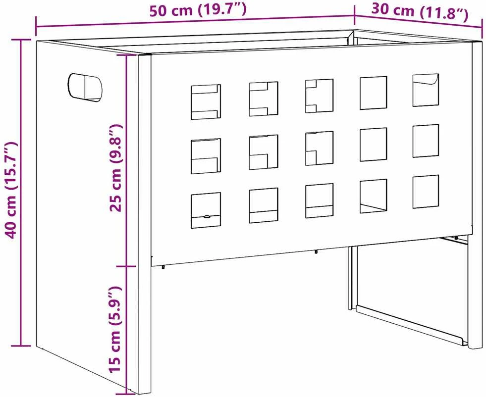 Ugnies dubuo Juoda 50 x 30 x 40 cm Plienas