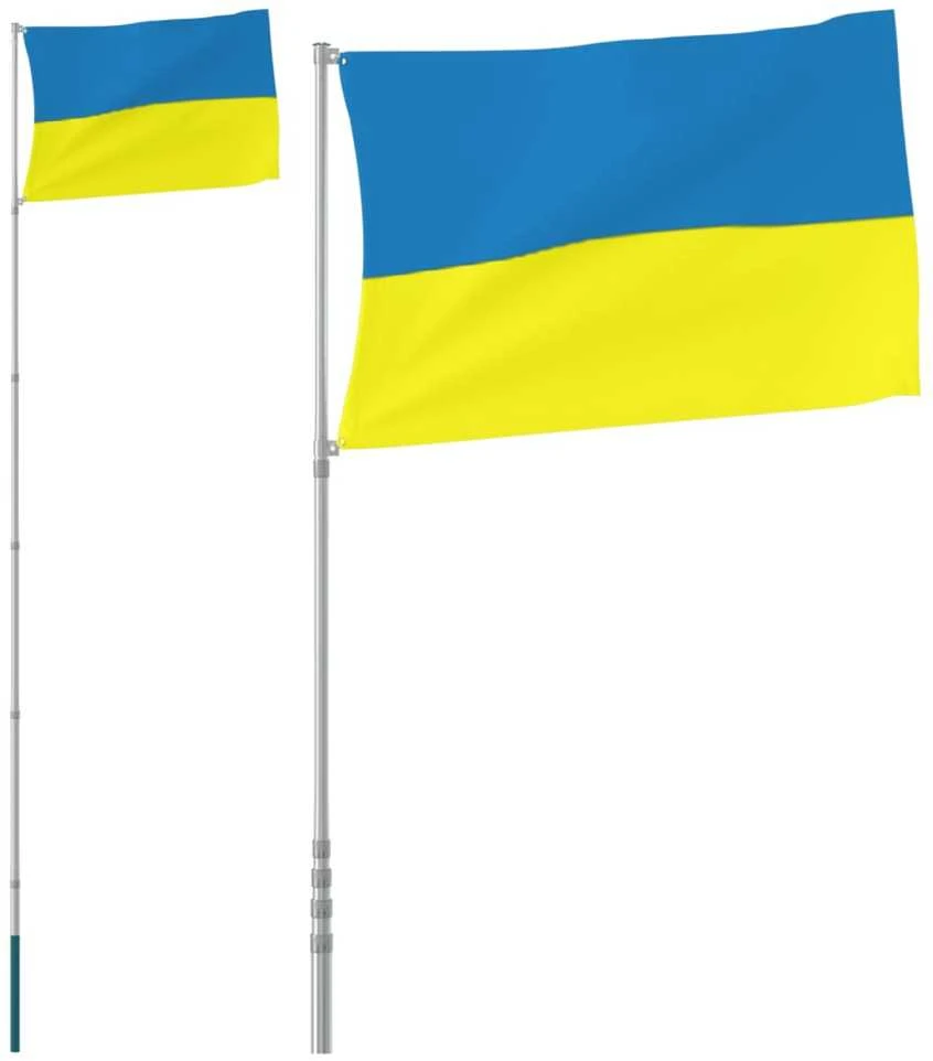 Ukrainos vėliava su stiebu, aliuminis, 5,55m