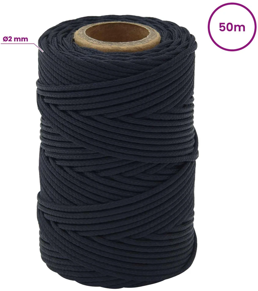 Universali virvė 2 mm 50 m Karališka mėlyna Poliesteris