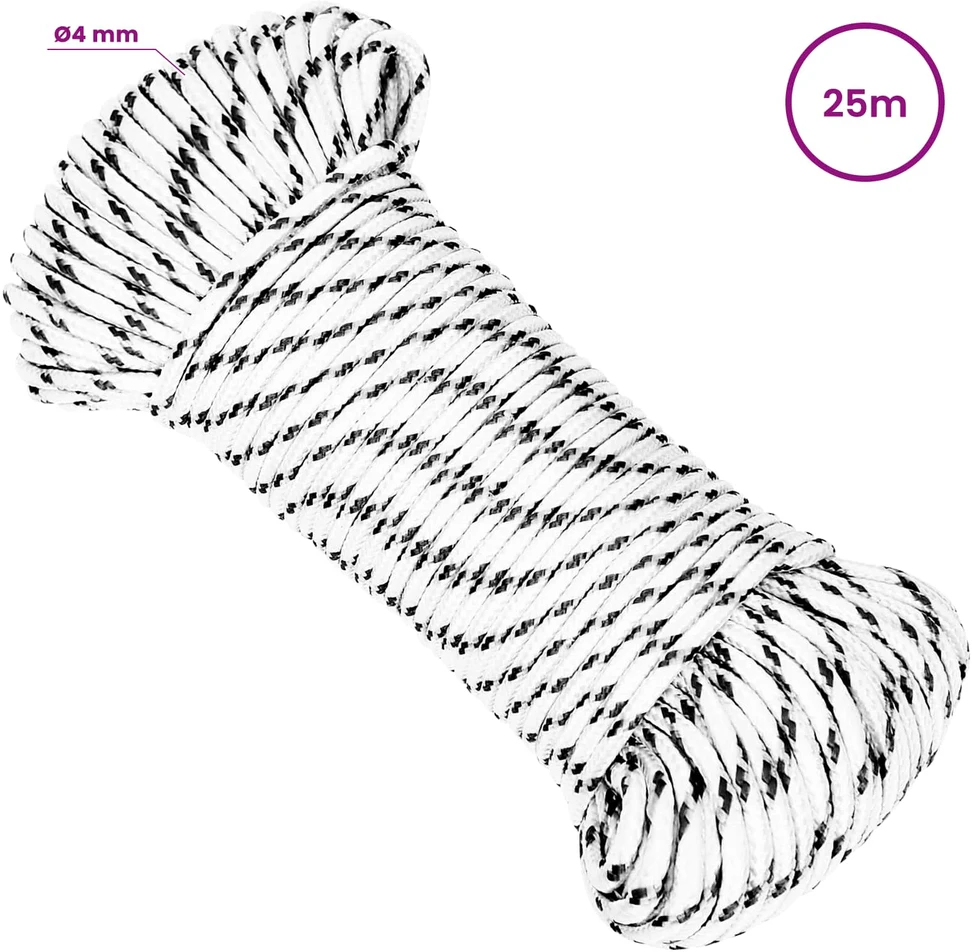 Universali virvė 4 mm 25 m Balta Poliesteris