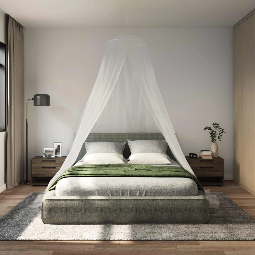 Uodų tinklas lovai 3 vnt. 156 mesh Balta ⌀56 x 220 cm