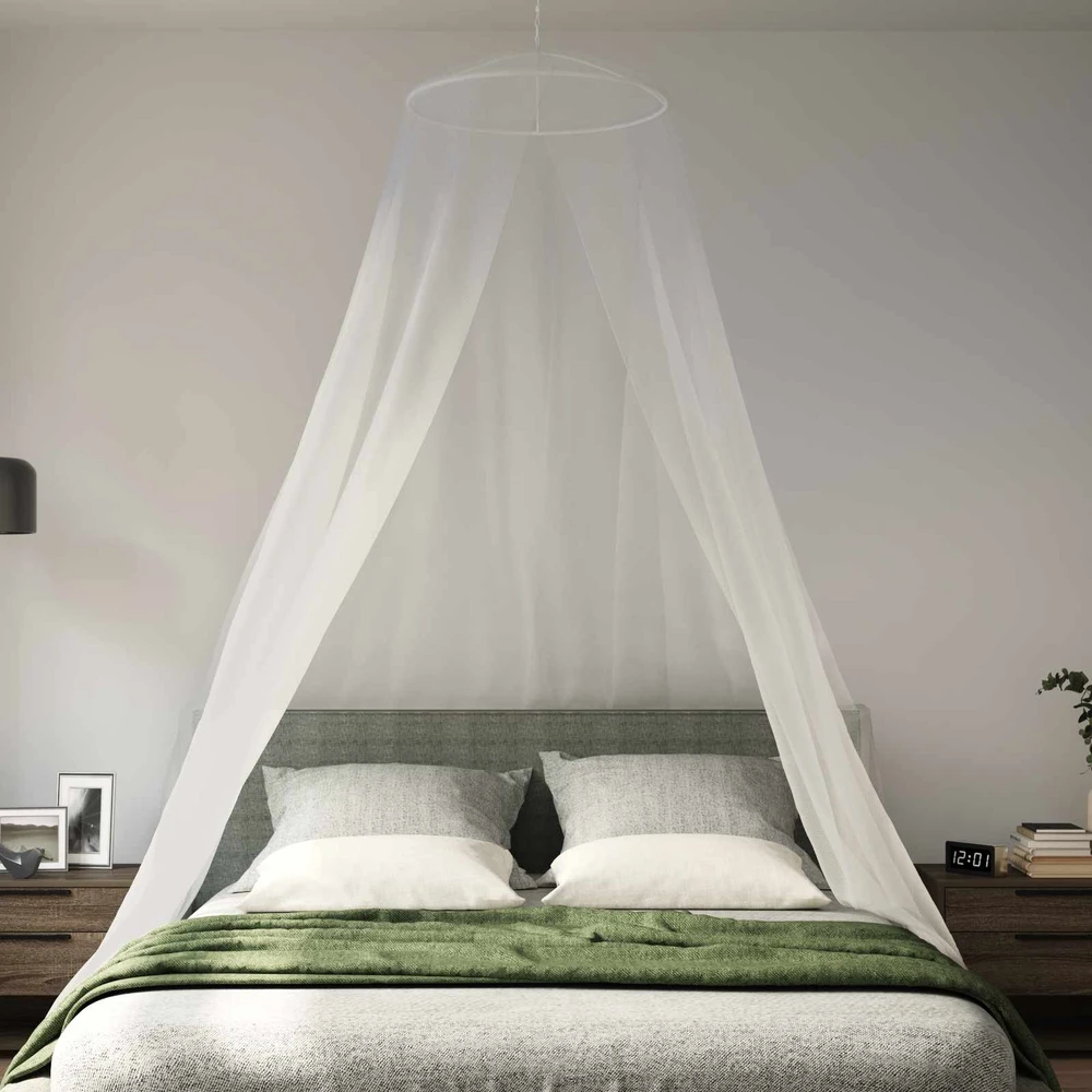 Uodų tinklas lovai 3 vnt. 156 mesh Balta ⌀56 x 220 cm