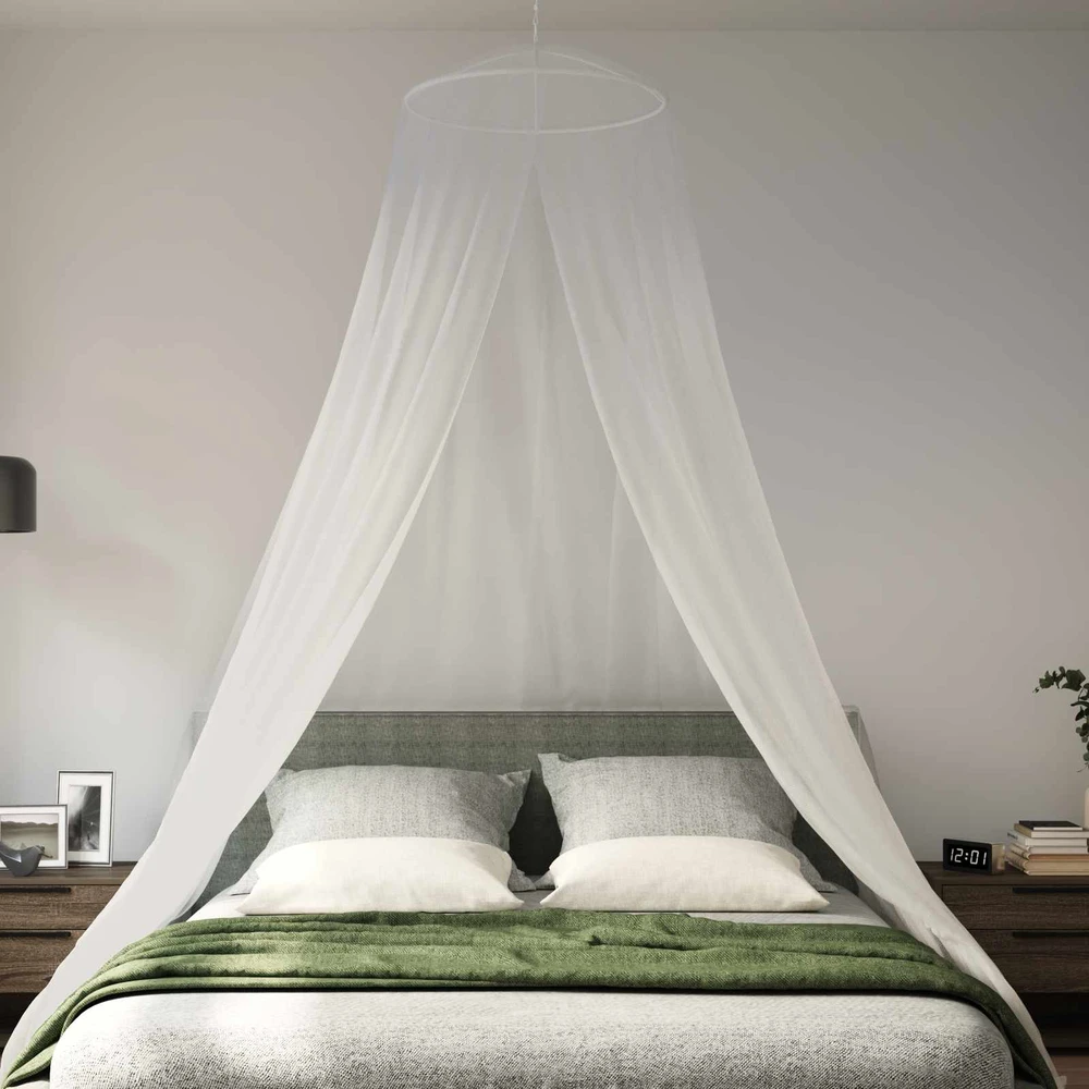 Uodų tinklas lovai 3 vnt. 156 mesh Balta ⌀56 x 220 cm