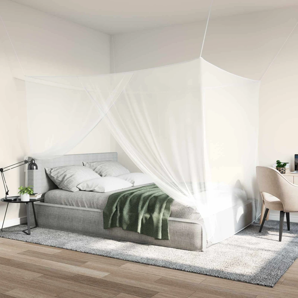 Uodų tinklas lovai 3 vnt. 156 mesh Balta 220 x 180 x 180 cm
