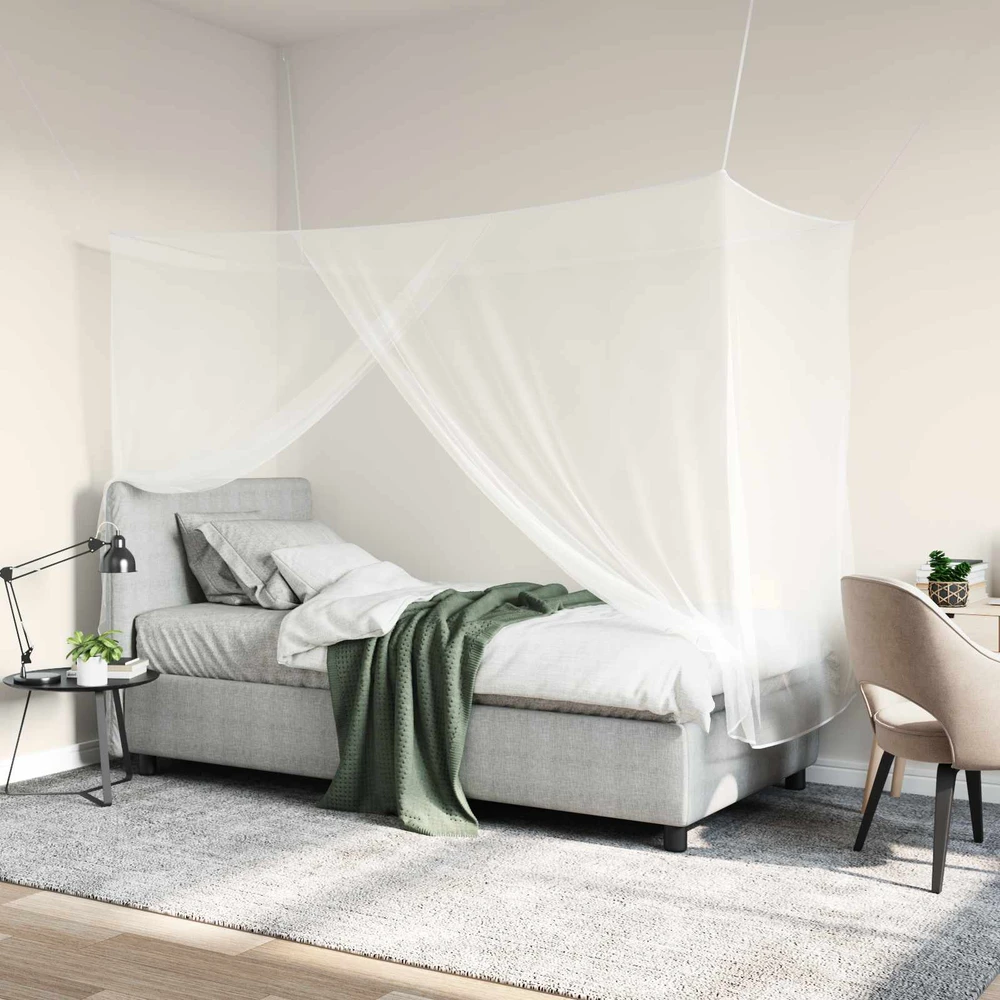 Uodų tinklas lovai 3 vnt. 156 mesh Balta 220 x 100 x 150 cm