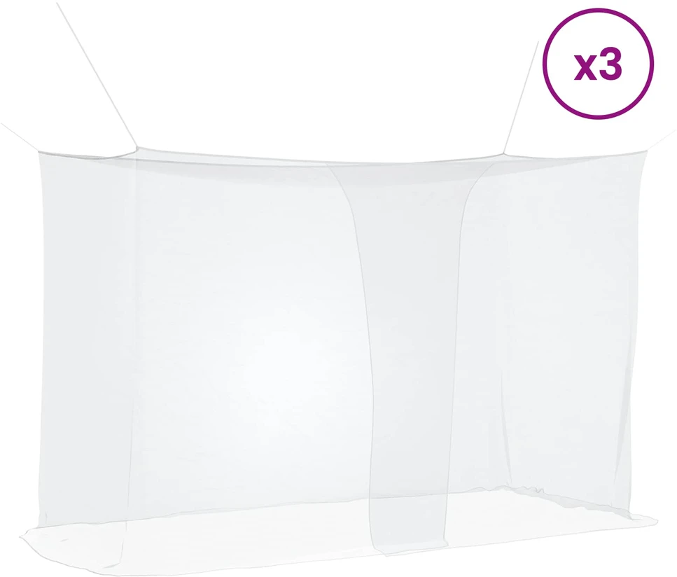Uodų tinklas lovai 3 vnt. 156 mesh Balta 220 x 120 x 150 cm