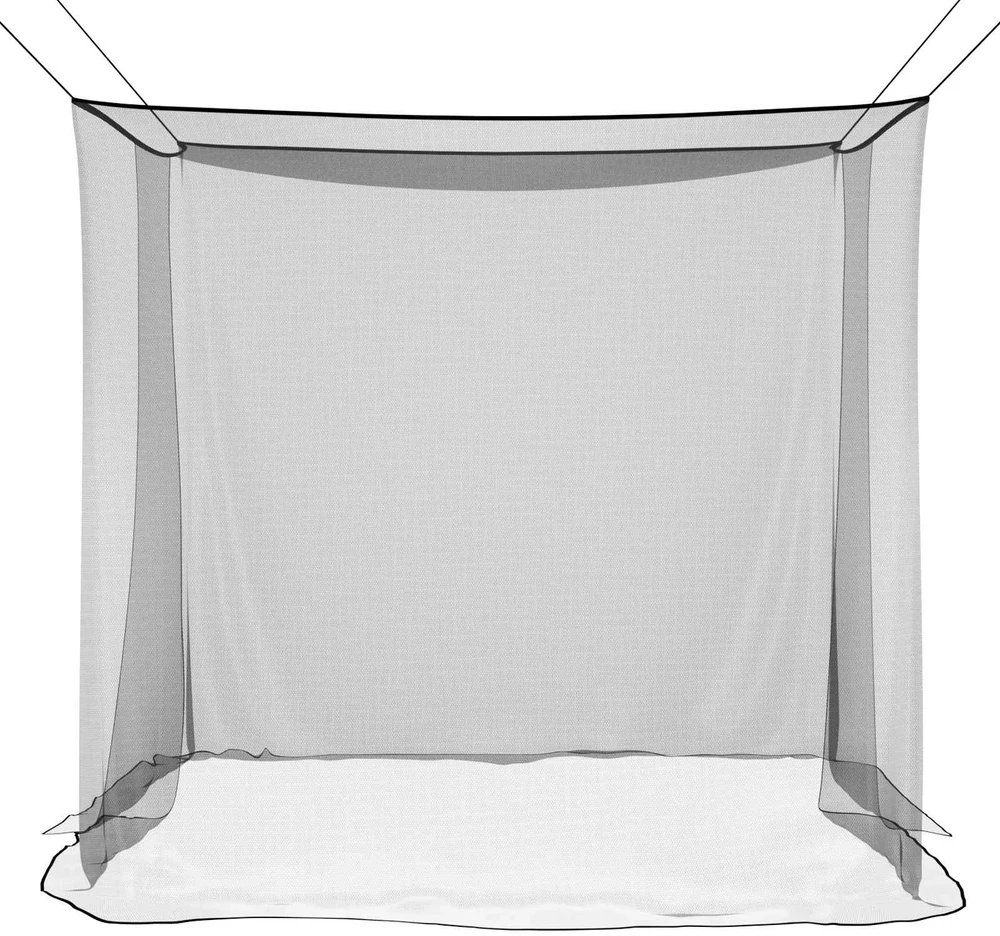 Uodų tinklas lovai 3 vnt. 156 mesh Juoda 220 x 180 x 180 cm
