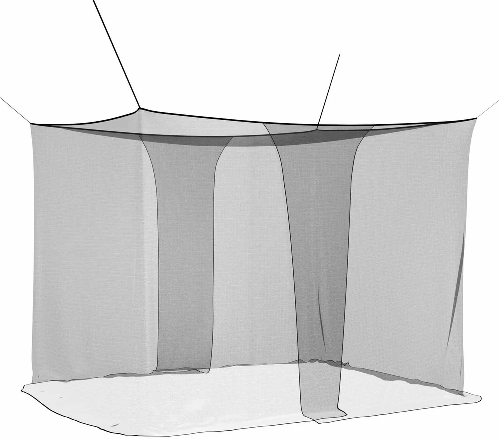 Uodų tinklas lovai 3 vnt. 156 mesh Juoda 220 x 150 x 180 cm