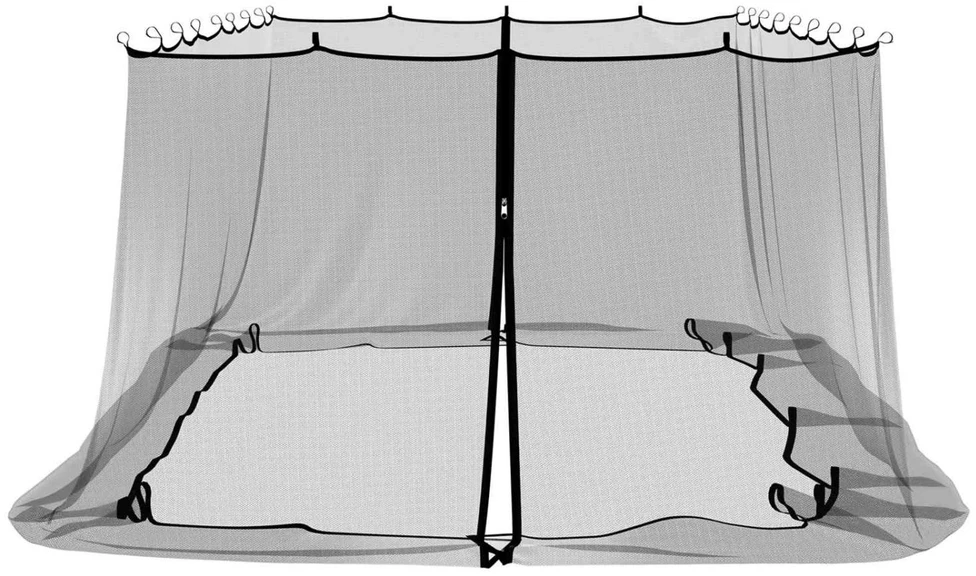 Uodų tinklelį pavėsinei 220 mesh Juoda 6 x 3 x 2 m Poliesteris