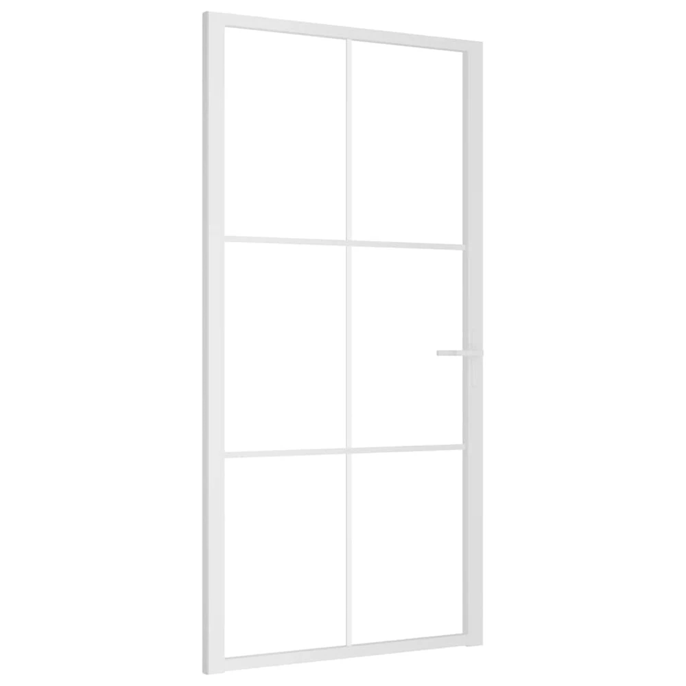 Vidaus durys, baltos, 102,5x201,5cm, ESG stiklas ir aliuminis
