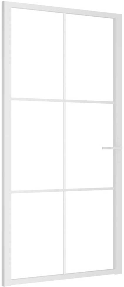 Vidaus durys, baltos, 102,5x201,5cm, ESG stiklas ir aliuminis