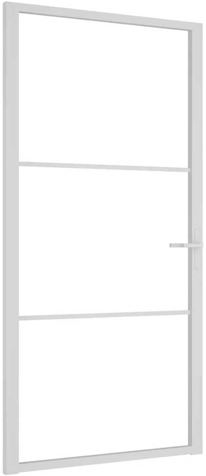 Vidaus durys, baltos, 102,5x201,5cm, ESG stiklas ir aliuminis