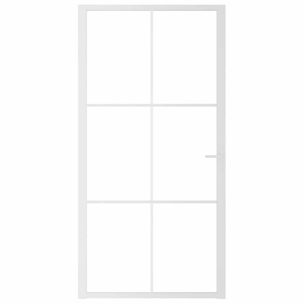 Vidaus durys, baltos, 102,5x201,5cm, ESG stiklas ir aliuminis