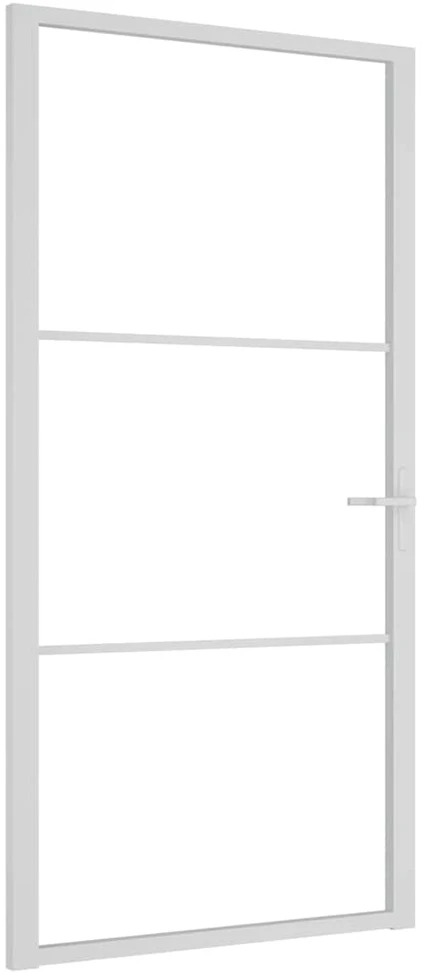 Vidaus durys, baltos, 102,5x201,5cm, ESG stiklas ir aliuminis