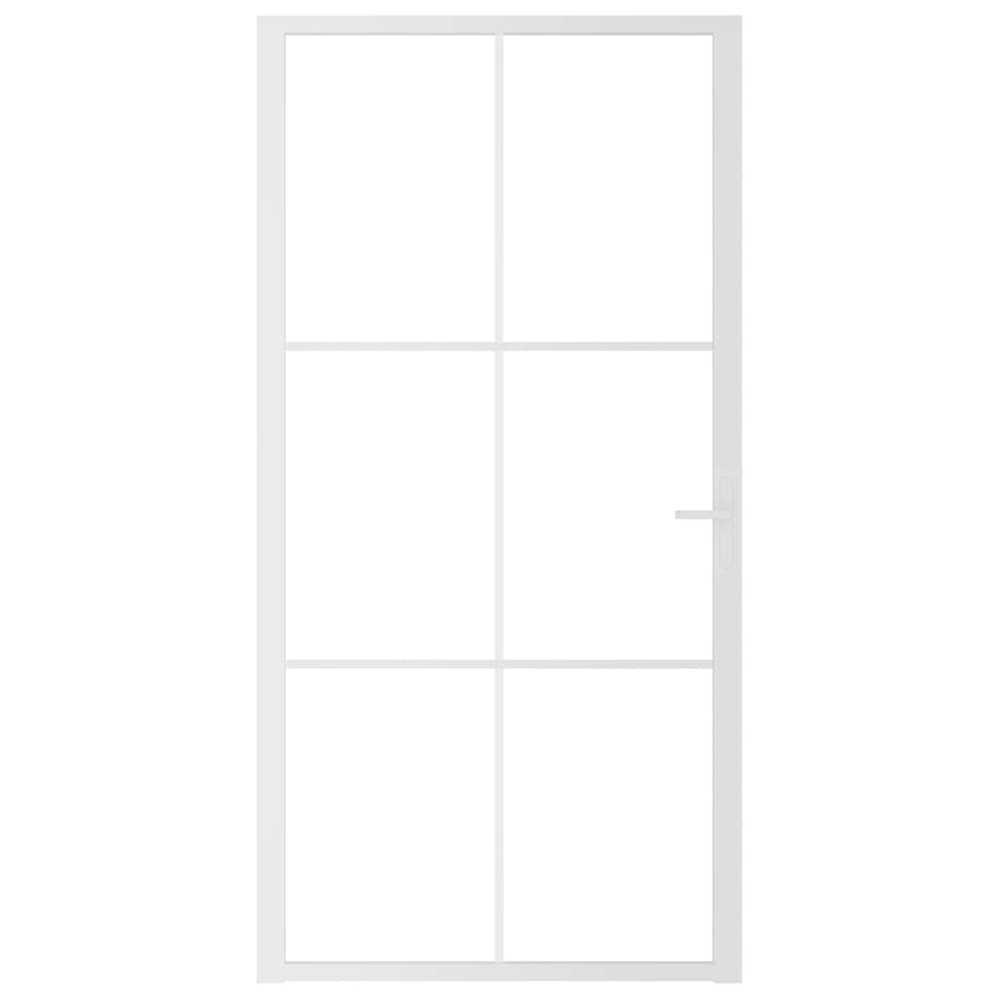Vidaus durys, baltos, 102,5x201,5cm, ESG stiklas ir aliuminis