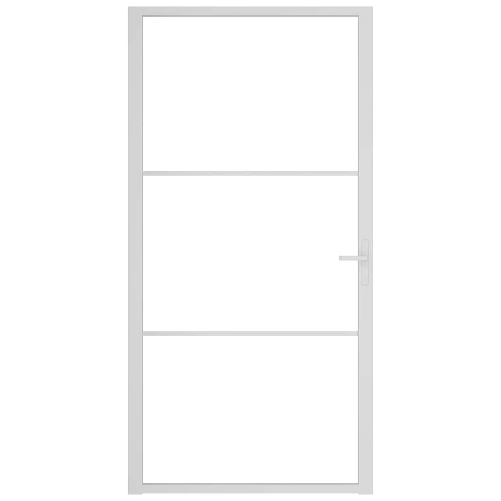 Vidaus durys, baltos, 102,5x201,5cm, ESG stiklas ir aliuminis