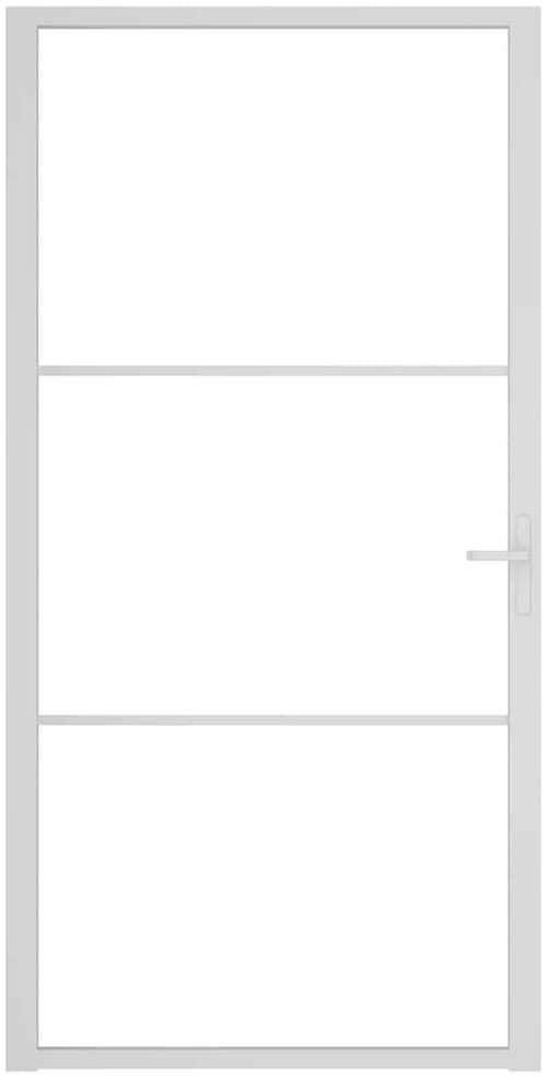 Vidaus durys, baltos, 102,5x201,5cm, ESG stiklas ir aliuminis