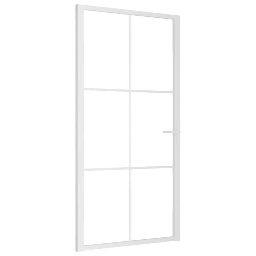 Vidaus durys, baltos, 102,5x201,5cm, ESG stiklas ir aliuminis