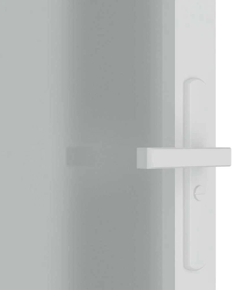Vidaus durys, baltos, 102,5x201,5cm, matinis stiklas/aliuminis