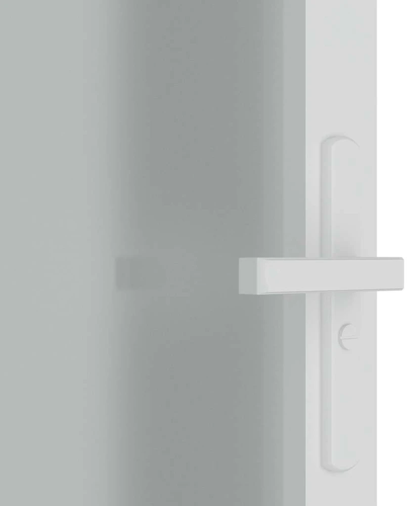 Vidaus durys, baltos, 102,5x201,5cm, matinis stiklas/aliuminis