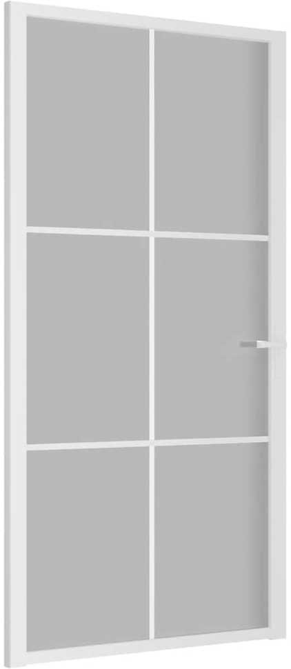 Vidaus durys, baltos, 102,5x201,5cm, matinis stiklas/aliuminis