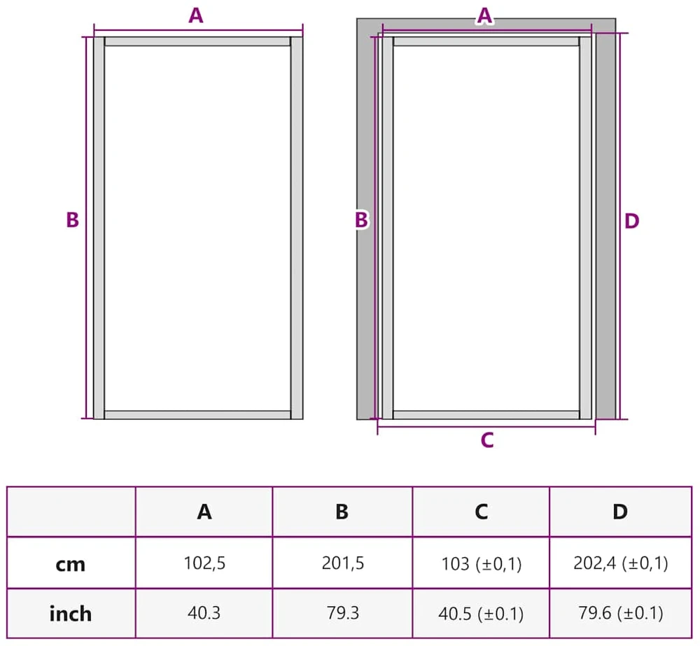 Vidaus durys, baltos, 102,5x201,5cm, matinis stiklas/aliuminis