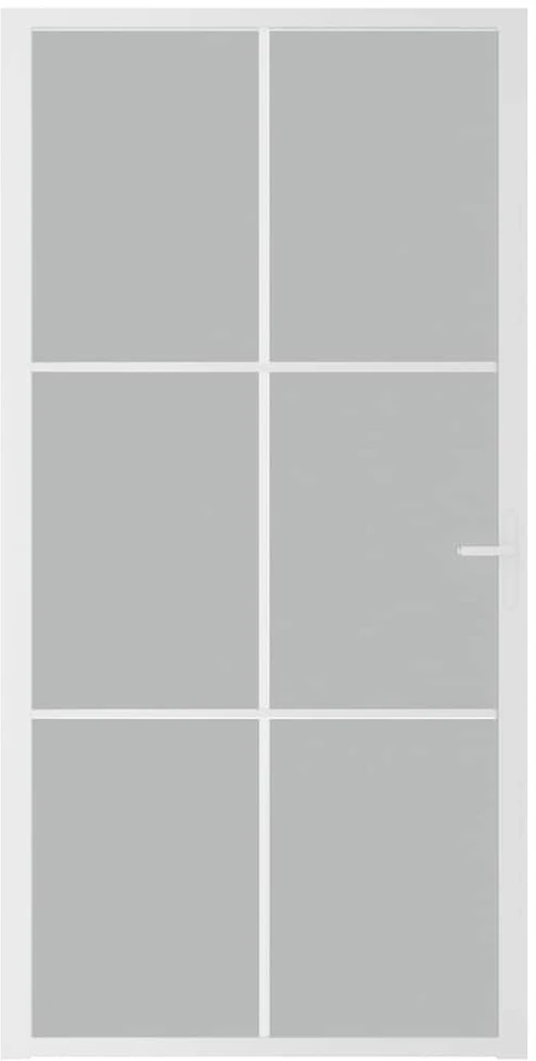 Vidaus durys, baltos, 102,5x201,5cm, matinis stiklas/aliuminis