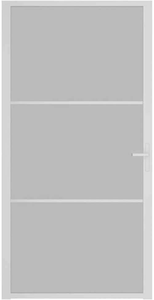 Vidaus durys, baltos, 102,5x201,5cm, matinis stiklas/aliuminis