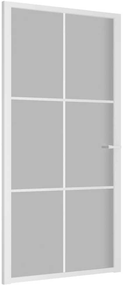 Vidaus durys, baltos, 102,5x201,5cm, matinis stiklas/aliuminis