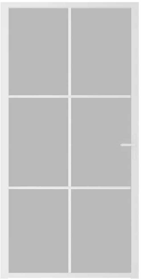 Vidaus durys, baltos, 102,5x201,5cm, matinis stiklas/aliuminis