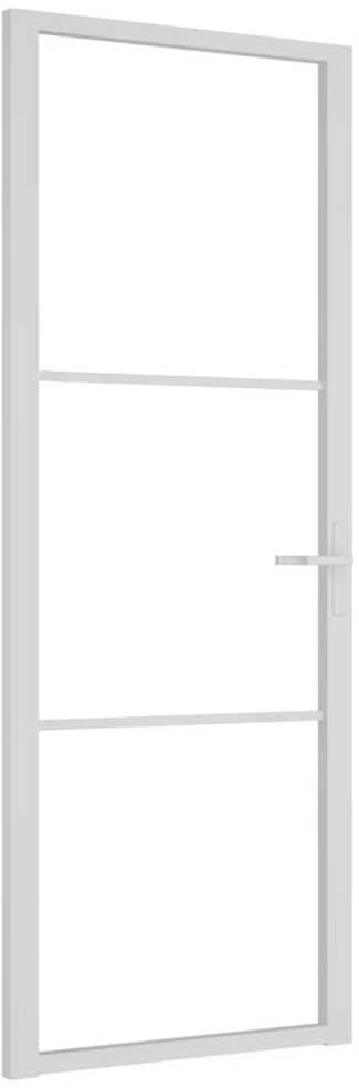 Vidaus durys, baltos, 76x201,5cm, ESG stiklas ir aliuminis
