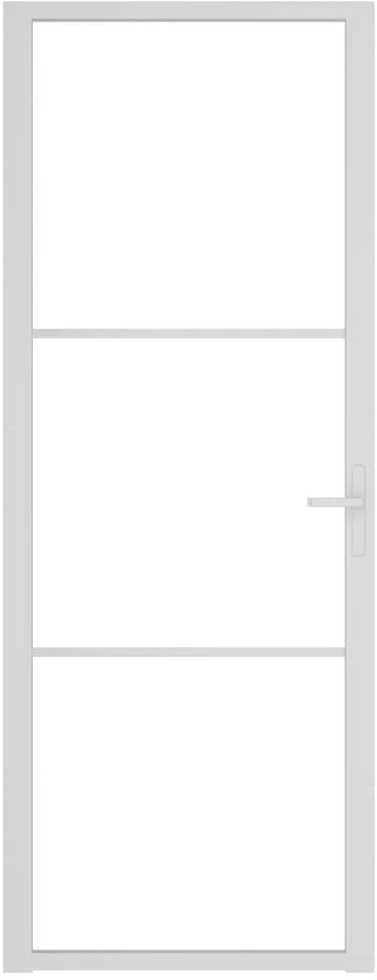 Vidaus durys, baltos, 76x201,5cm, ESG stiklas ir aliuminis